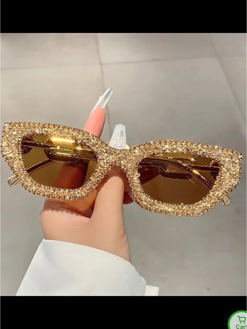 Gold Glitter Cat-Eye Sunglasses